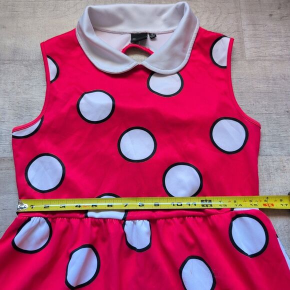 Disney Red Minnie Mouse Dress Pocka Dots Size M - Picture 4 of 8